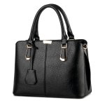 Kožená luxusná veľká čierna kabelka